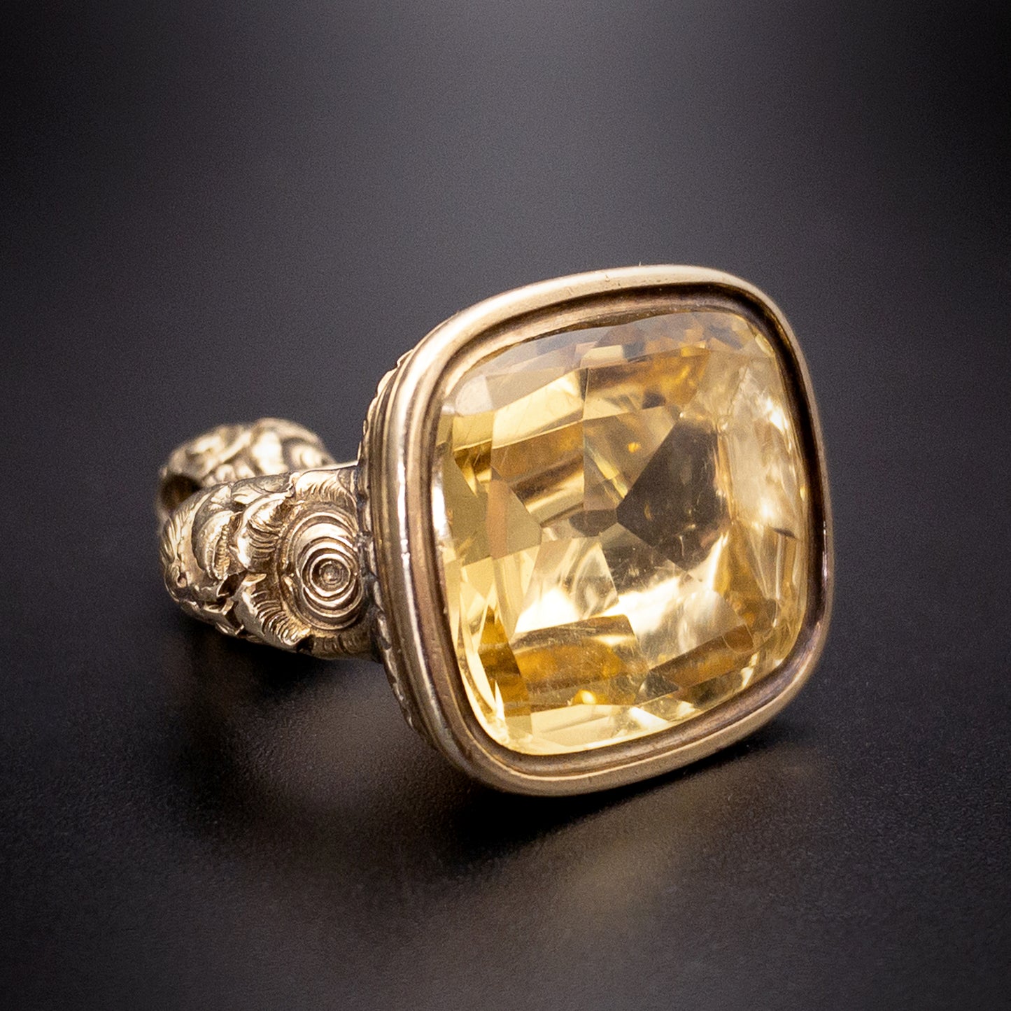 Antique 14K & Citrine Watch Fob K