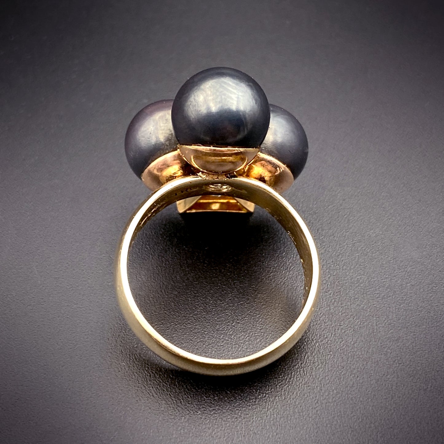 SOLD Antique French 18K, Black Pearl & Diamond Conversion Ring K