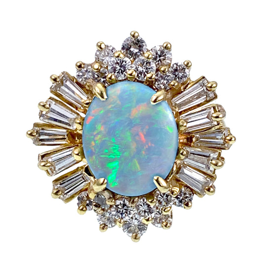 SOLD Stellar Estate 18K, Diamond & Opal Cocktail Ring