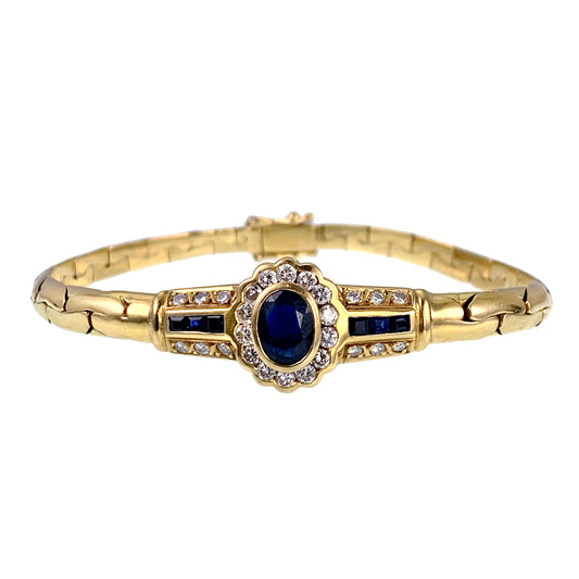 Estate 18K, Diamond & Sapphire Bracelet