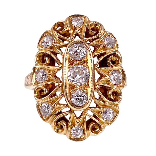 Antique Edwardian 14K & Diamond Ring