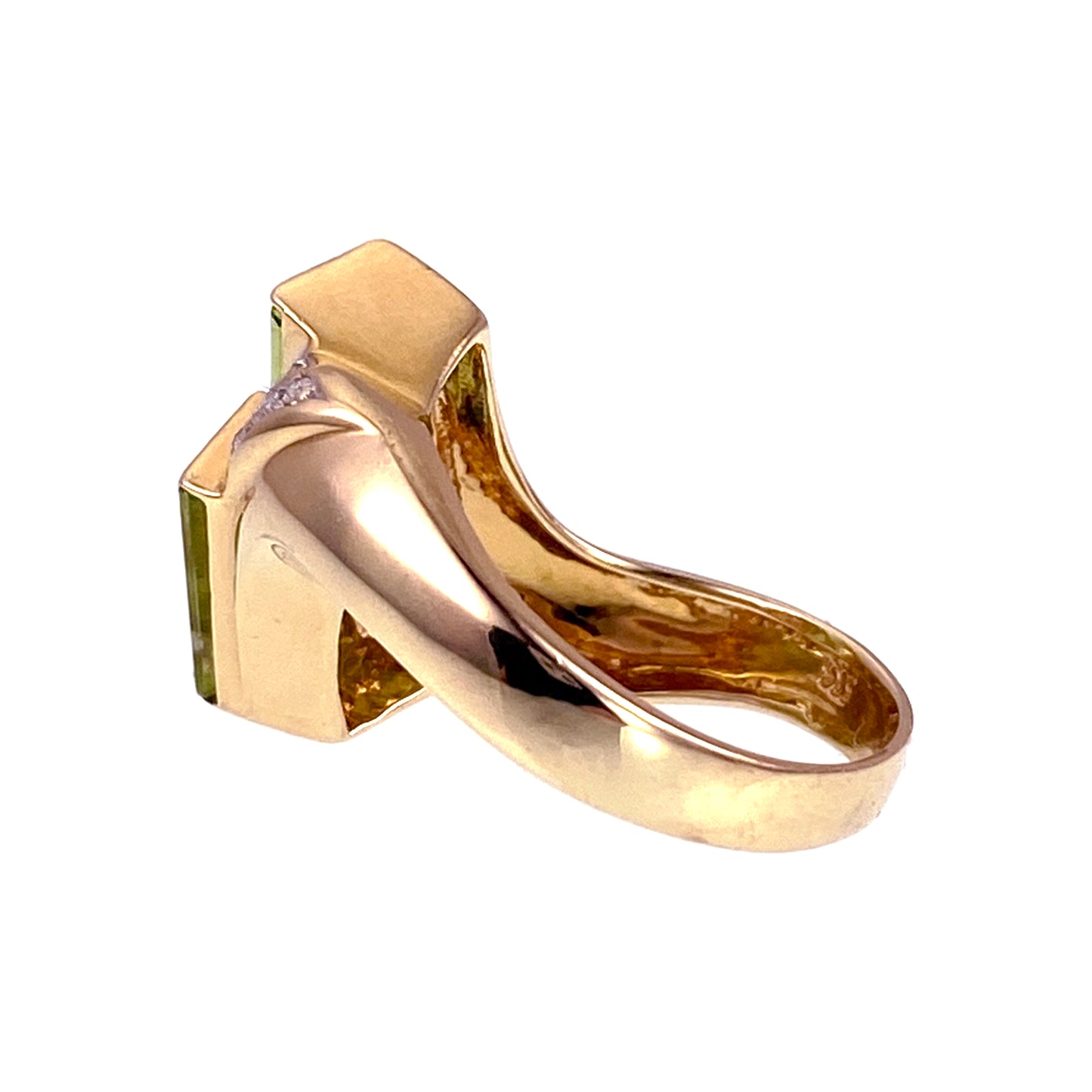 Estate 14K, Peridot & Diamond  Ring