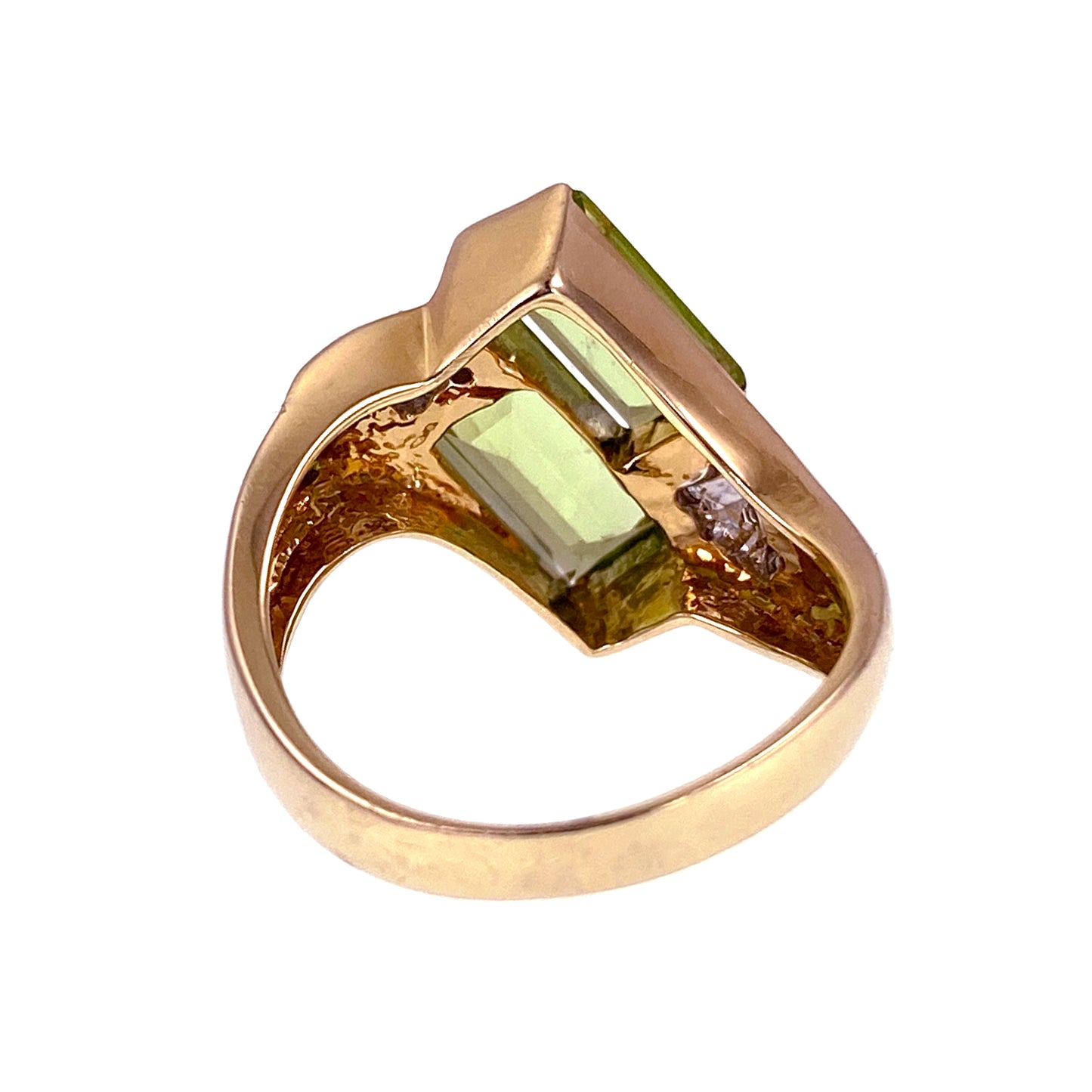 Estate 14K, Peridot & Diamond  Ring