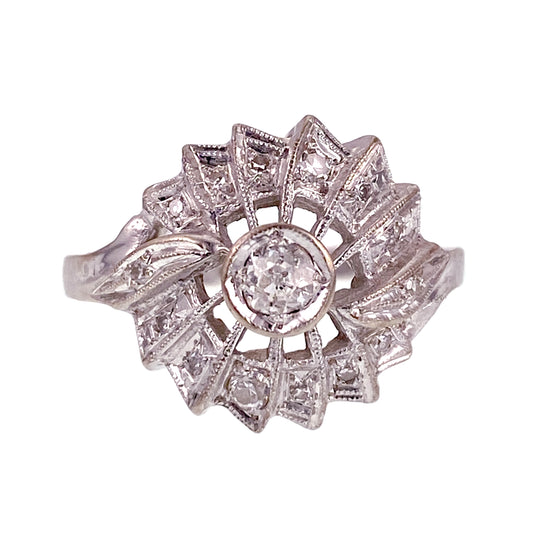 SOLD Vintage Mid Century 14K & Diamond Ring