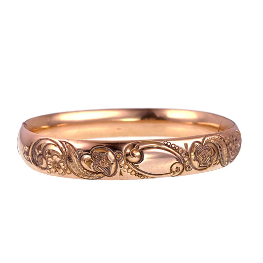 Antique Gold Filled Bangle Bracelet K