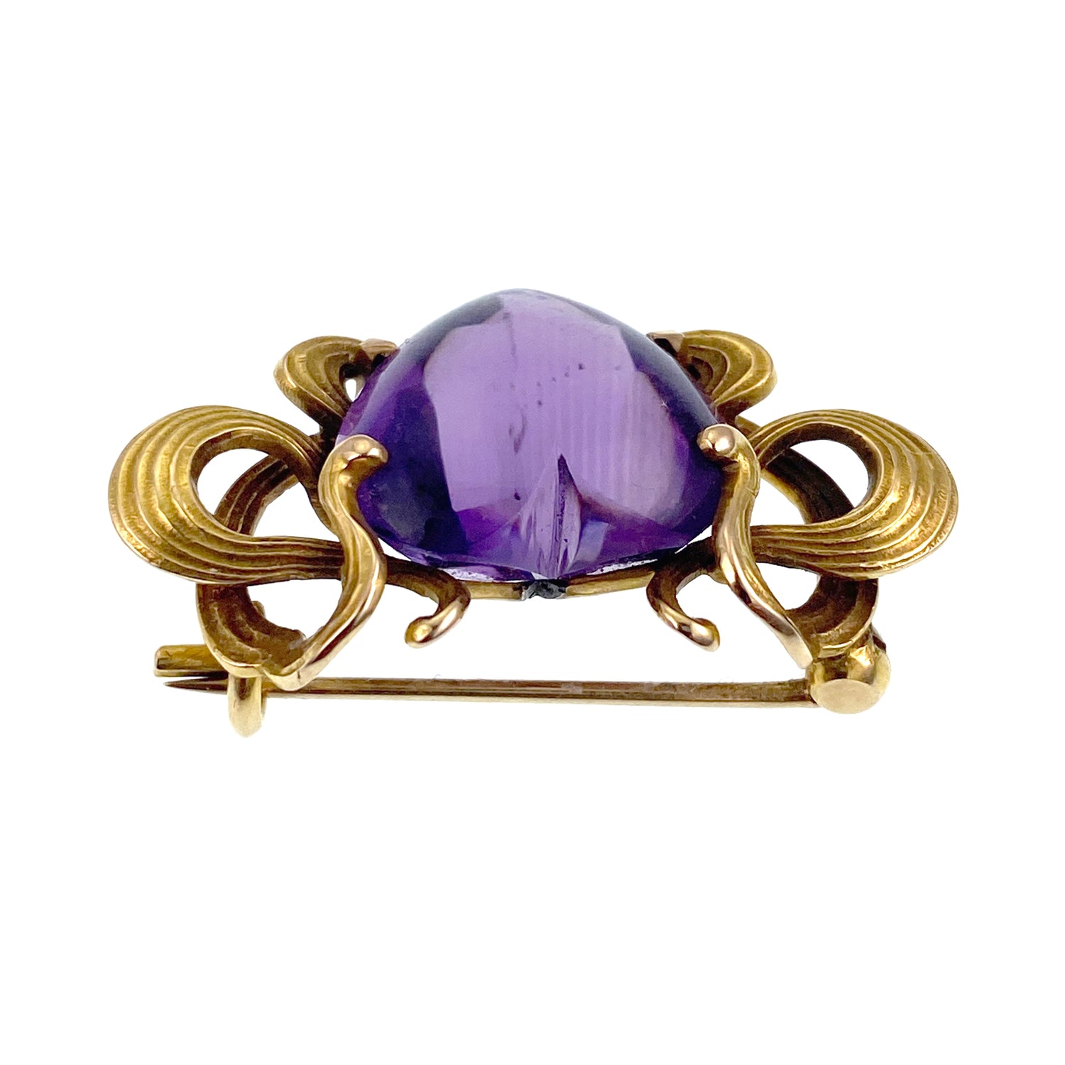 Vintage victorian Amethyst Brooch shops Makers Mark.