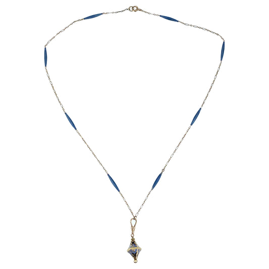 Sold  Antique 14K & Enamel Necklace