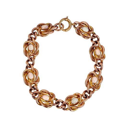 SOLD 10K & Opal Curb Chain Bracelet