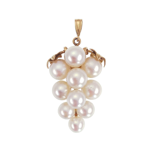 SOLD Vintage 14K & Pearl Cluster Pendant