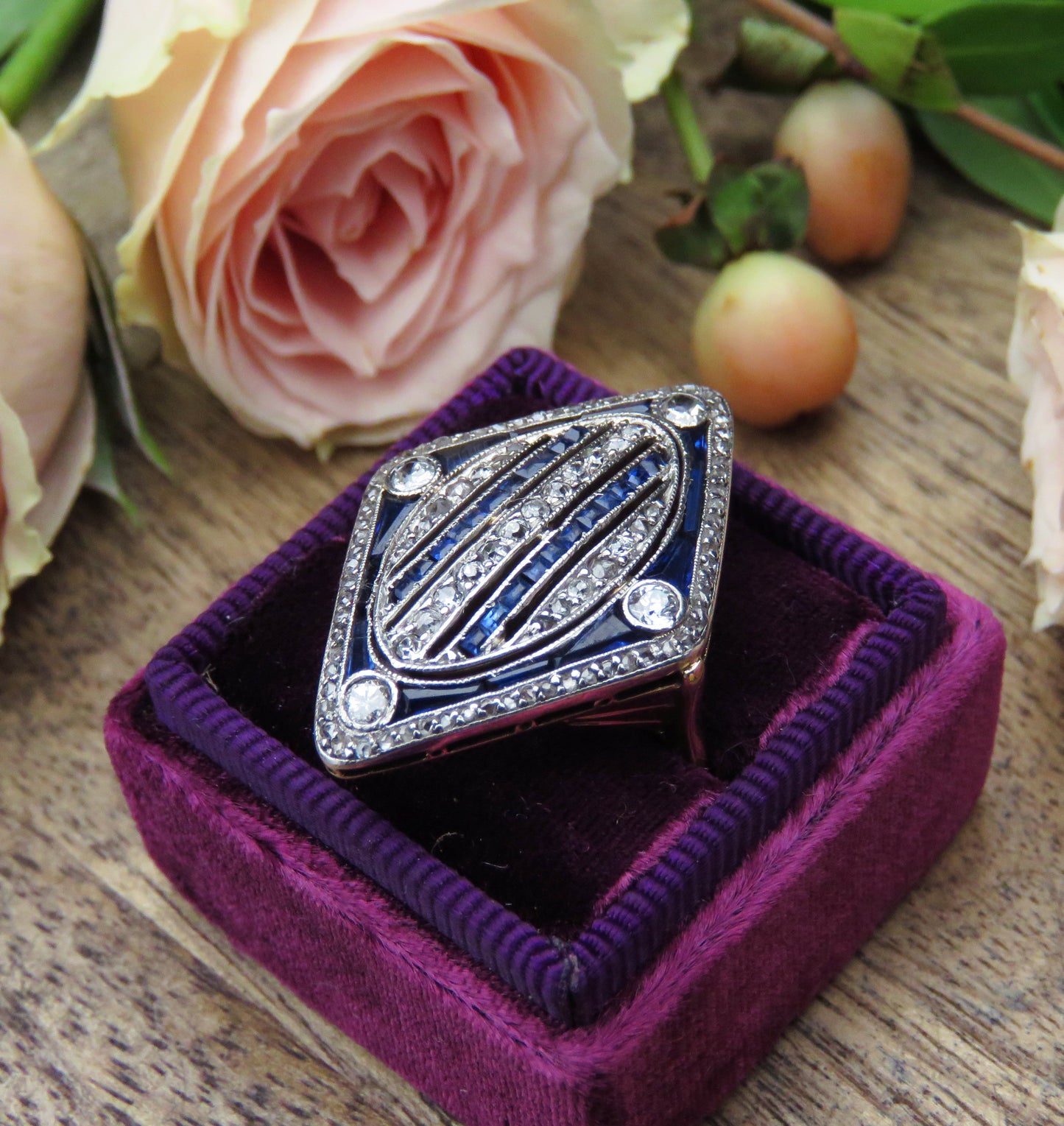 Art Deco 14k Gold and Platinum Ring with GAL Report