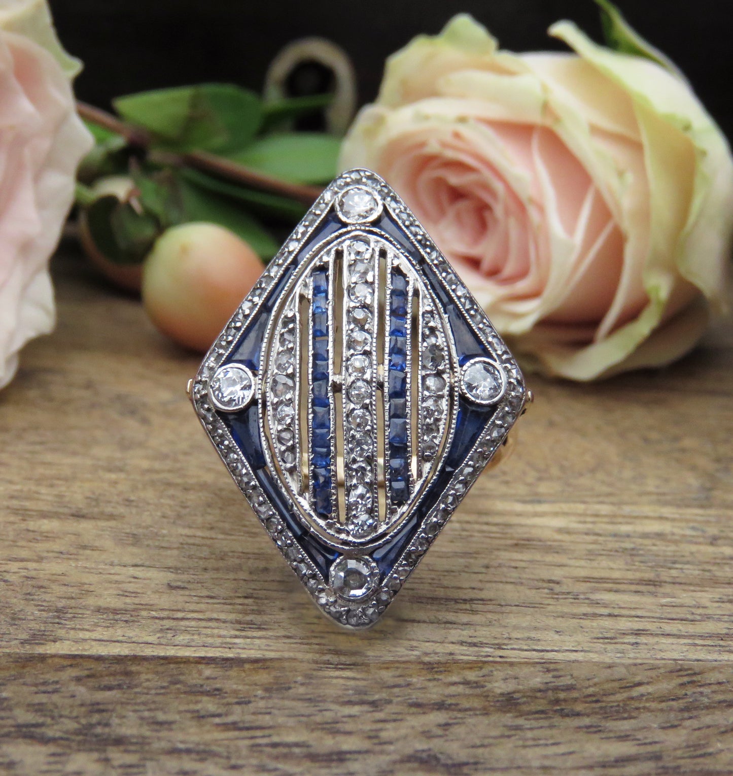 Art Deco 14k Gold and Platinum Ring with GAL Report