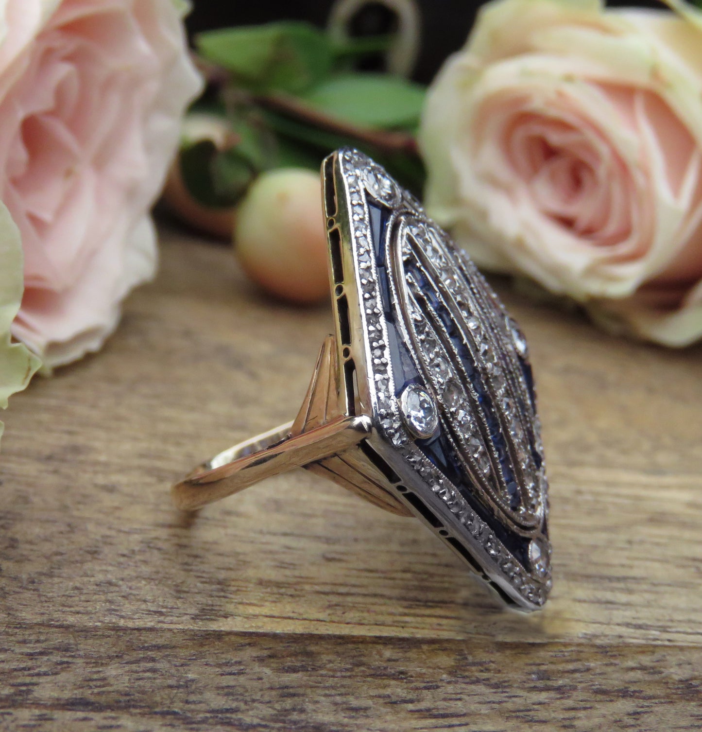 Art Deco 14k Gold and Platinum Ring with GAL Report