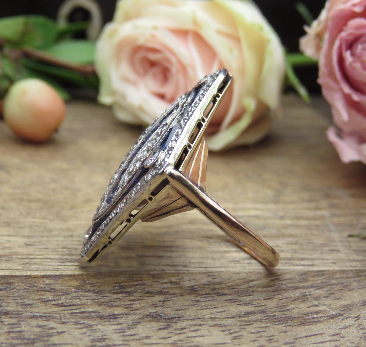 Art Deco 14k Gold and Platinum Ring with GAL Report