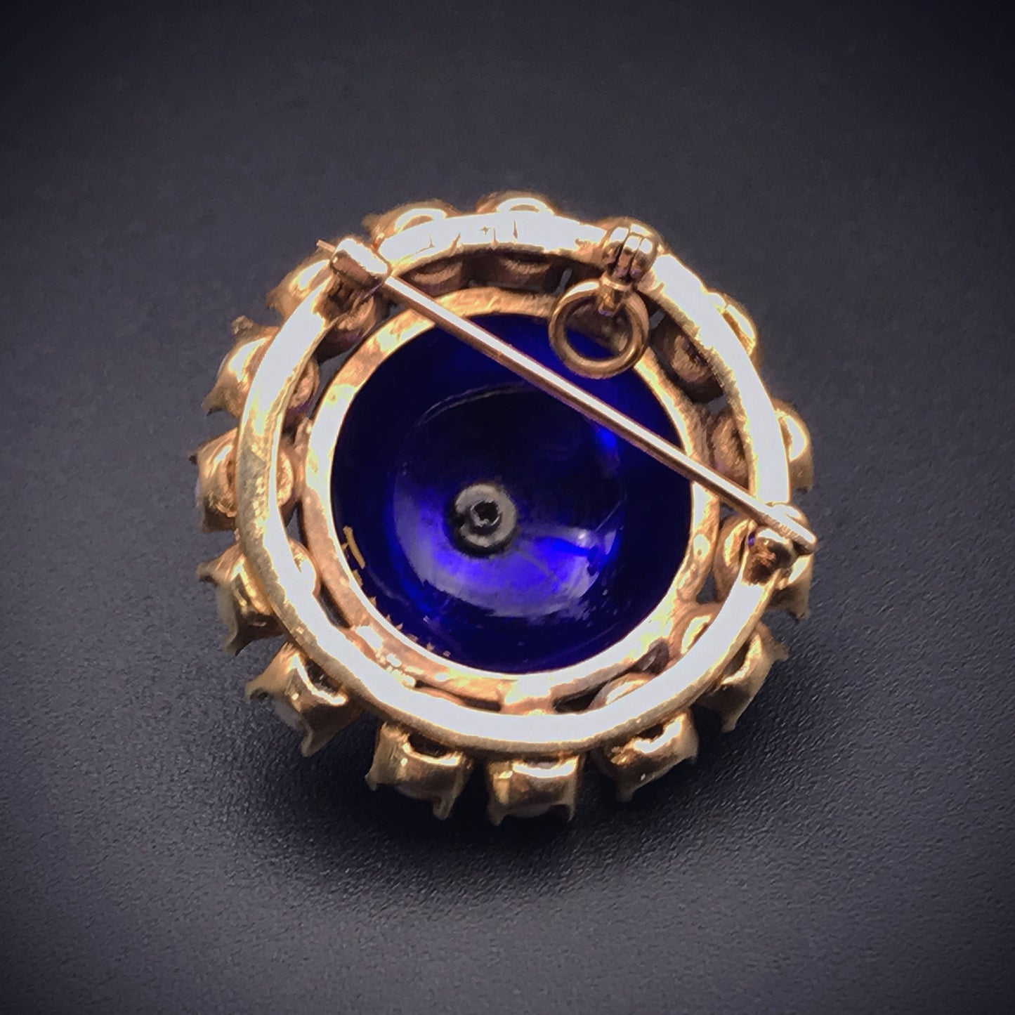 SOLD Antique French 14K, Pearl & Enamel Celestial Brooch/Pendant